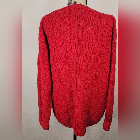 Express XS Red Sweater Hand Knitted Chunky Knit Oversized VTG Vintage - Picture 3 of 7